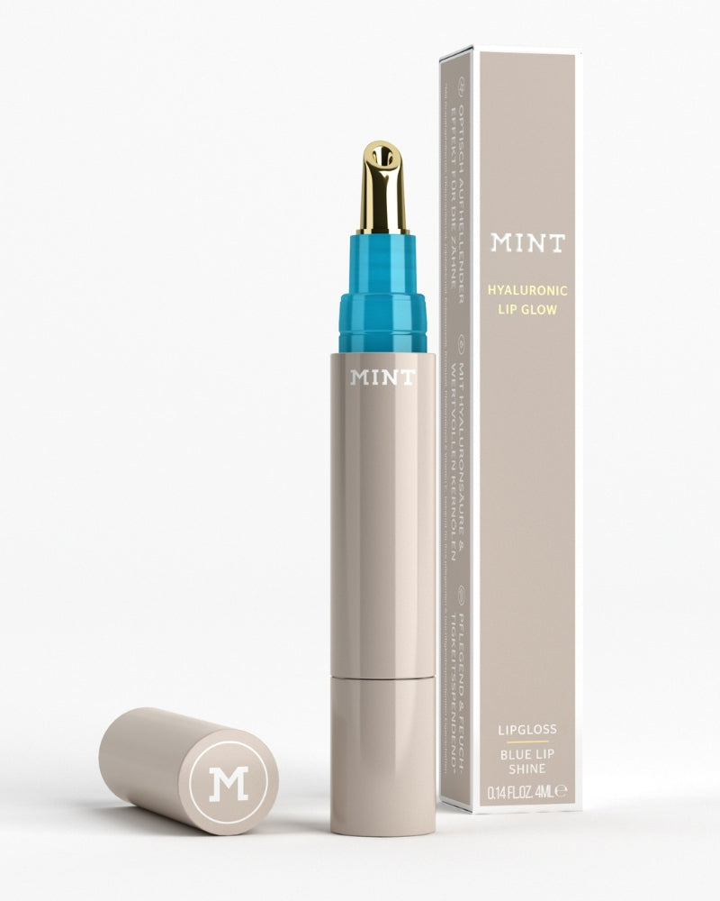 MINT by Dr. Mintcheva Blue Lip Shine Hyaluronic Lip Glow Lipgloss product image with packaging